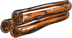Hand-drawn vintage style illustration of cinnamon sticks on a transparent background.